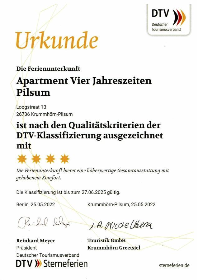 Apartment Vier Jahreszeiten Pilsum Krummhörn Exterior foto